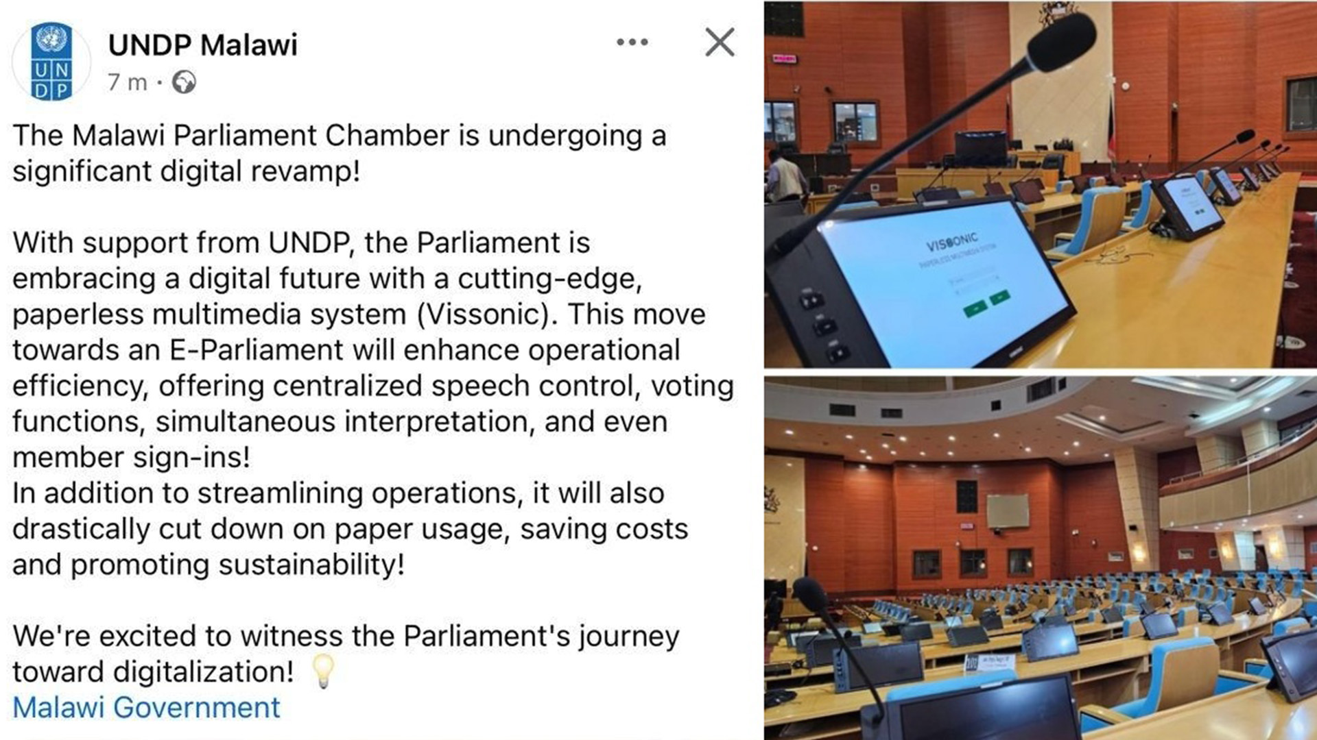 Parliament of Malawi Goes Digital with VISSONIC's Paperless System